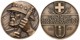St.Gallen 1960 Schützenmedaille Bronce Ri: 1235a FDC