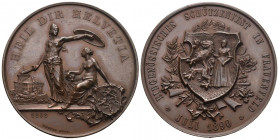 Thurgau. Kupfermedaille 1890. Frauenfeld. Eidgenössisches Schützenfest. 51.55 g. Richter (Schützenmedaillen) 1250c. FDC