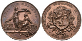 Thurgau. Kupfermedaille 1890. Frauenfeld. Eidgenössisches Schützenfest. 52.94 g. Richter (Schützenmedaillen) 1250c. vz-unz kl. Rf.