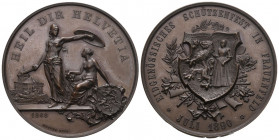 Thurgau. Kupfermedaille 1890. Frauenfeld. Eidgenössisches Schützenfest. 53.44 g. Richter (Schützenmedaillen) 1250c. FDC