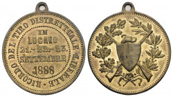 Tessin / Ticino. Bronzemedaille 1888. Lugano. Tiro distrettuale liberale Lugano, Bronze 7.25 g. Richter (Schützenmedaillen) 1396Aa, Sehr selten / Very...