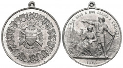 Waadt / Vaud. Blei-/Zinnmedaille 1876. Lausanne. Tir fédéral. 32.49 g. Richter (Schützenmedaillen) 1569a vz+
