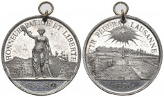 Lausanne 1876 Tir federal Medaille in PB / SN weniger als 200 Stück Ri: 1568b bis unz