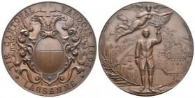 Waadt/Vaud. Kupfermedaille 1894. Lausanne. Tir cantonal vaudois. Richter (Schützenmedaillen) 1591d unz