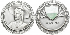 Waadt O.J Societe Cantonale Vandoise de tir au Petit Calibre Bronce Silber Medaille 50mm 50.33g Ri: 1646a bis unz