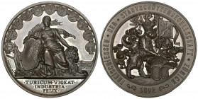Zürich 1892 Schützenmedaille Kupfer Ri: 1752b FDC