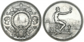 Zürich. Silbermedaille 1895. Winterthur. Eidgenössisches Schützenfest. 38.60 g. Richter (Schützenmedaillen) 1756b. Fast FDC