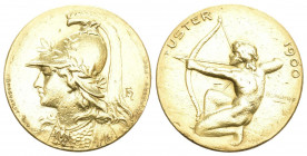 Zürich. Goldmedaille 1900. Uster. Kantonalschützenfest. 7.35 g. Richter (Schützenmedaillen) 1781a. Sehr selten. Nur 25 Exemplare geprägt / Very rare. ...