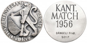 Zürich 1956 Sportschützenmedaille Bronce versilbert Ri: 1914 FDC