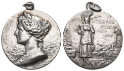 Paris 1900 Tir du Village Suisse Silber Medaille 27mm Ri: 2098a vz