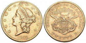 USA 20 Dollars 1852, Philadelphia. Liberty Head. 33.4g Fr. 169, KM: 74.1 ss+