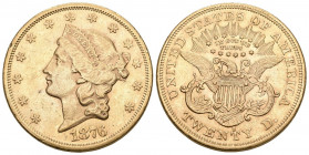 USA 20 Dollars 1876 S, San Francisco. Liberty Head. 33.47g Fr. 175, KM: 74.2 ss+