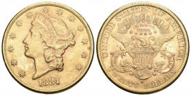USA 20 Dollars 1884 S, San Francisco. Liberty Head. 33.46g Fr. 178, KM: 74.3 ss+