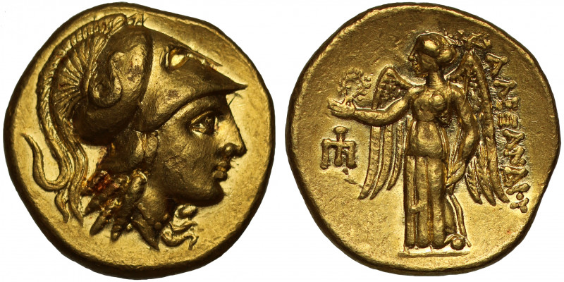 Kings of Macedon, Alexander the Great (336-323 BC), gold Stater, “Amphipolis”, 3...