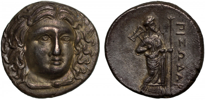 Satraps of Caria, Pixodaros (340-334 BC), silver Didrachm, head of Apollo almost...