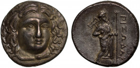 Satraps of Caria, Pixodaros (340-334 BC), silver Didrachm, head of Apollo almost facing, rev. ΠΙΞΟΔΑΡ[ΟY] Zeus Labrandeus standing right, holding labr...
