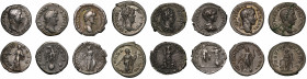 Roman Denarii (8), comprising Hadrian (AD 117-38), Rome, AD 134-38, rev. ALEXANDRIA (RIC 300); posthumous, Rome, AD 139, rev. CONSECRATIO, eagle (RIC ...