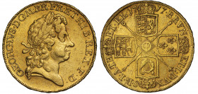 George I (1714-27), gold Five Guineas, 1717, laureate head right, legend and toothed border surrounding, GEORGIVS. D.G. M. BR. FR. ET. HIB. REX. F. D....