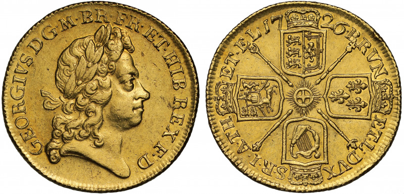 AU58 | George I (1714-27), gold Two Guineas, 1726, laureate head right, legend a...