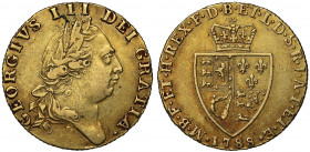 George III (1760-1820), gold Guinea, 1788, fifth laureate head right, GEORGIVS .III. DEI.GRATIA, rev. spade shaped crowned quartered shield of arms, d...