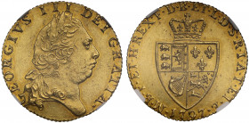 MS62 | George III (1760-1820), gold Guinea, 1797, fifth laureate head right, GEORGIVS .III. DEI.GRATIA, rev. spade shaped crowned quartered shield of ...