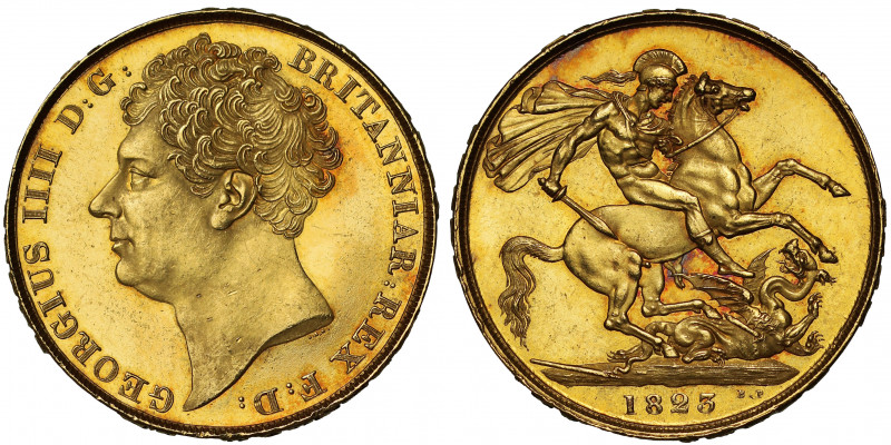 MS62 | George IV (1820-30), gold Two Pounds, 1823, bare head left, J.B.M. below ...