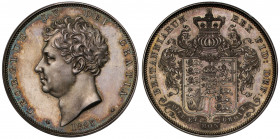 PF63 | George IV (1820-30), silver pattern Crown, 1825, bare head left, date below, Latin legend and toothed border surrounding, GEORGIUS IV DEI GRATI...