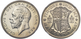 PF66 | George V (1910-36), 0.500 silver proof Halfcrown, 1927, bare head left, BM raised on truncation for engraver Bertram Mackennal, Latin legend an...