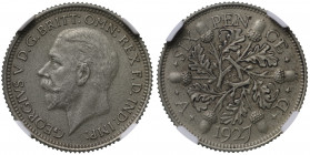 PF64 Matte | George V (1910-36), 0.500 silver matt proof Sixpence, 1927, struck from sand-blasted dies, bare head left, BM raised on truncation for en...