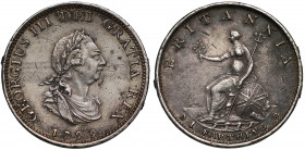 George III (1760-1820), silver proof Farthing, 1799, laureate and draped bust right, raised dot on shoulder, three berry wreath, date below, legend an...
