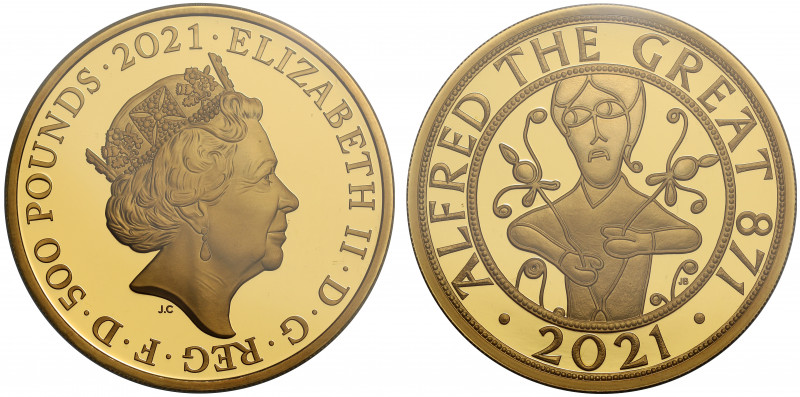 PF70 UCAM FDOI | Elizabeth II (1952 -), gold proof Five Ounces of Five Hundred P...