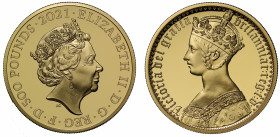 PF70 UCAM FDOI | Elizabeth II (1952 -), gold proof Five Ounce of Five Hundred Pounds, 2021, 5 Ounces of 999.9 fine gold, from the Great Engravers seri...