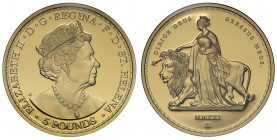 PF70 UCAM FDOI | Elizabeth II (1952-), East India Company, Saint-Helena, gold proof Two Ounces of Five Pounds, 2021, 2 Ounces of 999.9 fine gold, Una ...