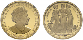 PF70 UCAM FDOI | Elizabeth II (1952-), East India Company, Saint-Helena, gold proof One Ounce of Five Pounds, 2021, 1 Ounce of 999.9 fine gold, the Th...