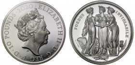 PF70 UCAM FR | Elizabeth II (1952 -), silver proof Five Ounce of Ten Pounds, 2020, 5 Ounces of fine silver, from the Great Engravers series, commemora...