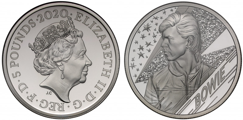 PF70 UCAM | Elizabeth II (1952 -), silver proof Two Ounces of Five Pounds, 2020,...
