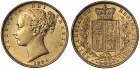 MS61 | Victoria (1837-1901), gold Sovereign, 1884 M, Melbourne Mint, third young filleted head left, W.W. raised on truncation for engraver William Wy...