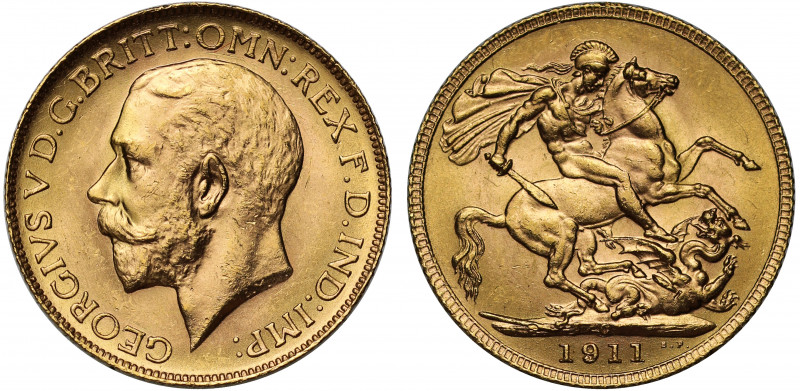MS63 | Canada, George V (1910-36), gold Sovereign, 1911 C, Ottawa Mint, Canada, ...