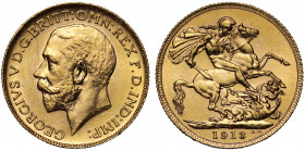 UNC Details | Canada, George V (1910-36), gold Sovereign, 1913 C, Ottawa Mint, Canada, bare head left, B.M. on truncation, GEORGIVS V D.G. BRITT: OMN:...