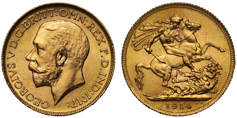 MS64 | Canada, George V (1910-36), gold Sovereign, 1914 C, Ottawa Mint, Canada, ...