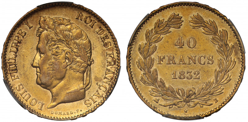 AU50 | France, Second Kingdom, Louis Philippe (1830-1848), gold 40-Francs, 1832-...