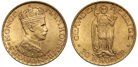 MS64 | Norway, Haakon VII (1905-1927), gold 20 Kroner, 1910, Kongsberg mint, crowned bust right, legend surrounding, HAAKON o VII o NORGES o KONGE, re...