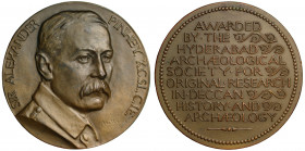 Sir Alexander Pinhey K.C.S.L, C.I.E., specimen or artist's proof Bronze Medal, 1916, by Allan G Wyon, head of Pinhey right, rev. AWARDED BY THE HYDERA...