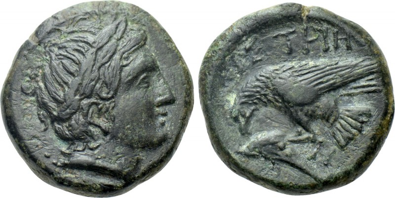 MOESIA. Istros. Ae (Circa 4th-3rd centuries BC). 

Obv: Laureate head of Apoll...