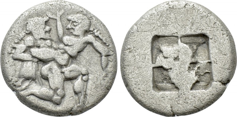 THRACE. Thasos. 1/3 Stater or Drachm (Circa 500-480 BC). 

Obv: Ithyphallic sa...