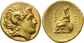 KINGS OF THRACE (Macedonian). Lysimachos (305-281 BC). GOLD Stater. Uncertain mint.