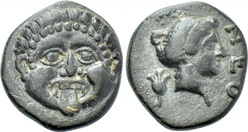 MACEDON. Neapolis. Ae (Circa 375-350 BC). 

Obv: Facing gorgoneion, with protr...