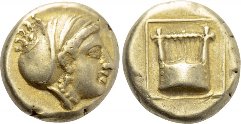 LESBOS. Mytilene. EL Hekte (Circa 412-378 BC). 

Obv: Head of muse right, with...