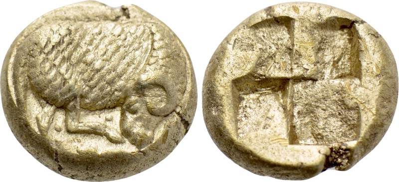 IONIA. Phokaia. EL Hekte (Circa 478-387 BC).

Obv: Ram standing right, scratch...