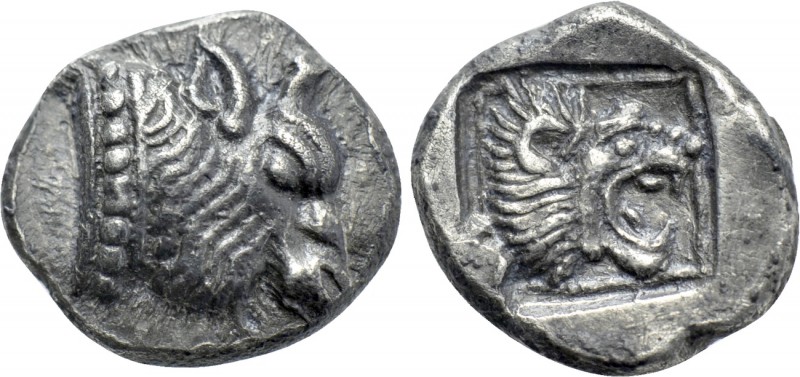 IONIA. Samos. Trihemiobol (6th century BC). 

Obv: Forepart of bull right.
Re...